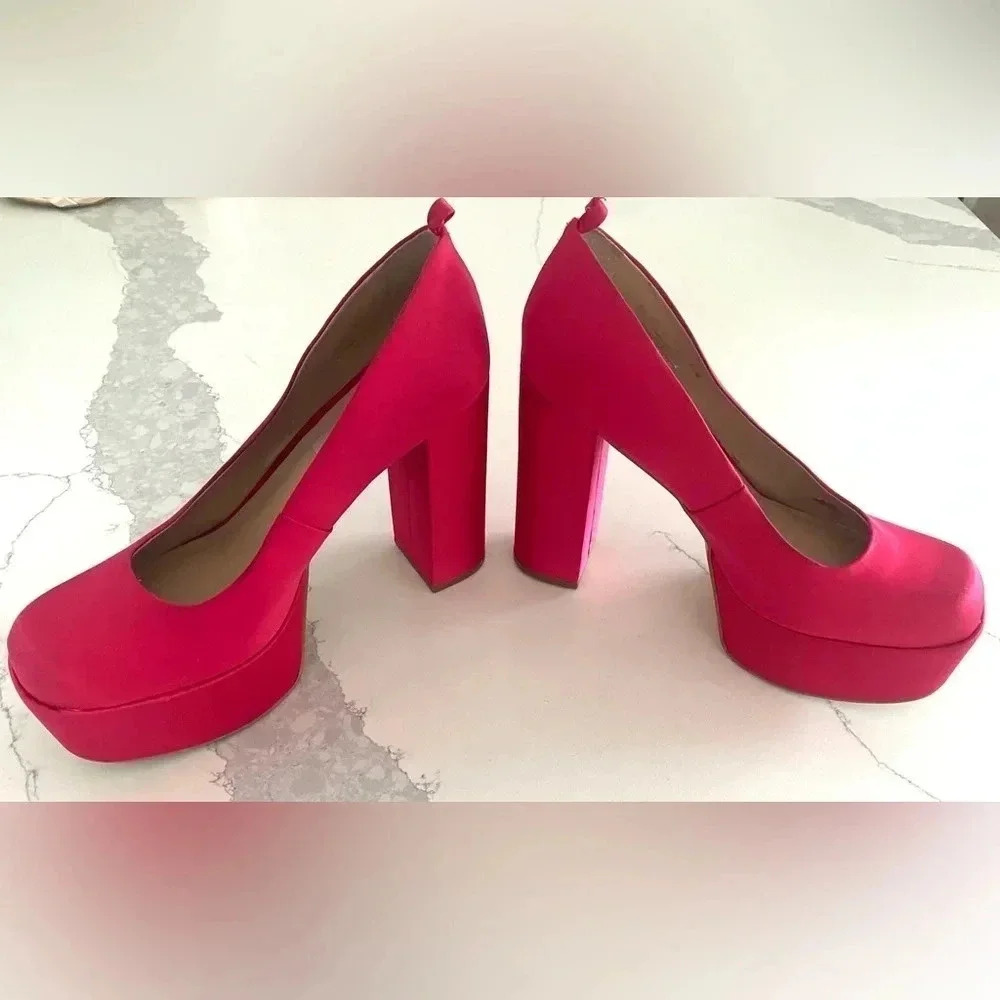 Steve Madden Artem Pump Platform Fuchsia Pink Barbie Doll GUC Women's 8.5 - Picture 4 of 8